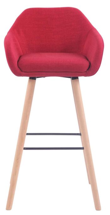 Lot de 2 tabourets de bar Adelaide rouge naturel 52x51x100 rouge Matière Bois 2