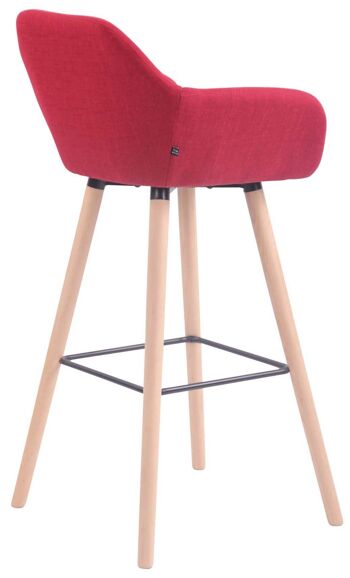 Lot de 2 tabourets de bar Adelaide rouge naturel 52x51x100 rouge Matière Bois 4