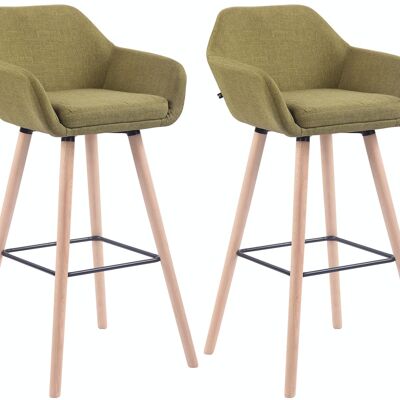 Set of 2 bar stools Adelaide natural vegetable 52x51x100 vegetable Material Wood