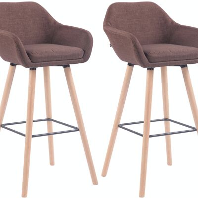Set of 2 bar stools Adelaide natural brown 52x51x100 brown Material Wood