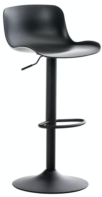 Tabouret de bar Almada noir 44x44x81 métal plastique noir 1