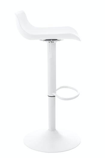 Tabouret de bar Aveiro blanc 44x43x75 métal plastique blanc 3