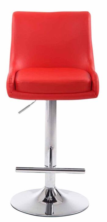 Lot de 2 tabourets de bar Club simili cuir chrome rouge 50x43x90 simili cuir rouge métal 2