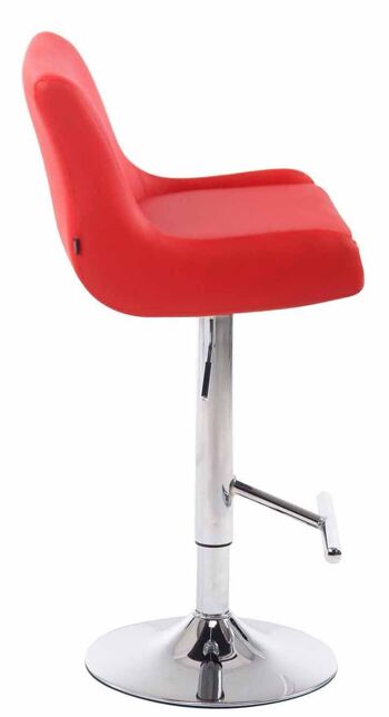 Lot de 2 tabourets de bar Club simili cuir chrome rouge 50x43x90 simili cuir rouge métal 3