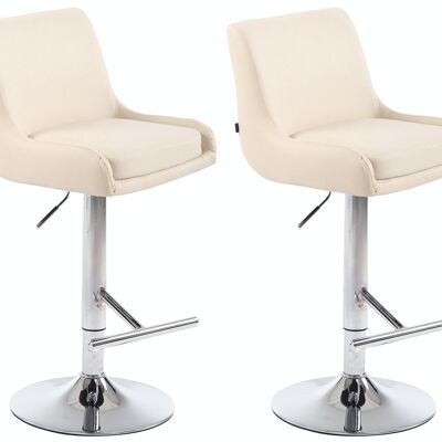 Set di 2 sgabelli da bar Club similpelle cromo crema 50x43x90 crema similpelle metallo