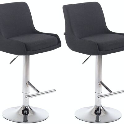 Set of 2 bar stools Club fabric chrome black 50x43x90 black Material metal
