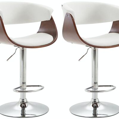 Set of 2 Callao bar stools imitation leather coffee/white 50x58x90 coffee/white imitation leather Chromed metal