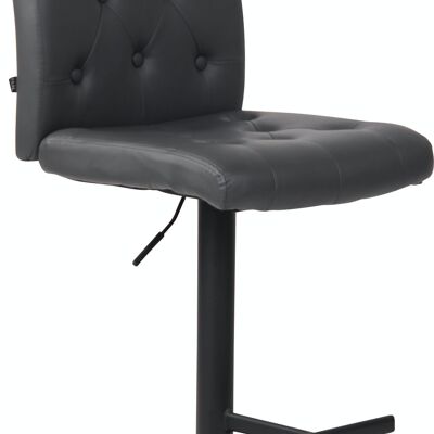 Bar stool Kells imitation leather Gray 53x43x104 Gray imitation leather Metal matte black