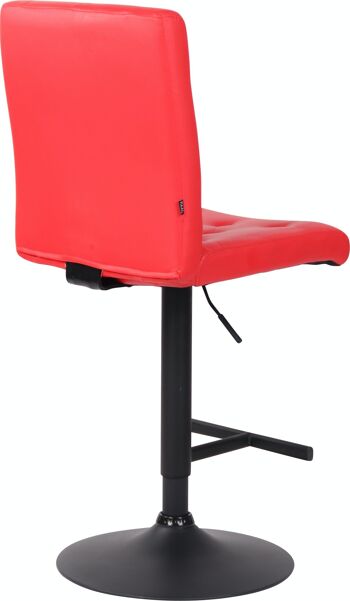 Tabouret de bar Kells simili cuir rouge 53x43x104 simili cuir rouge Metal noir mat 4