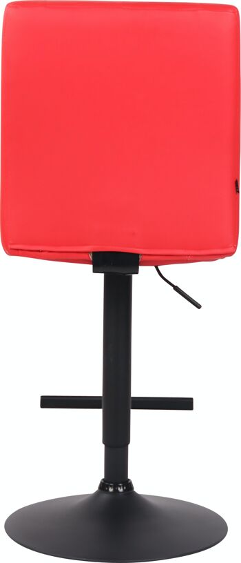 Tabouret de bar Kells simili cuir rouge 53x43x104 simili cuir rouge Metal noir mat 5