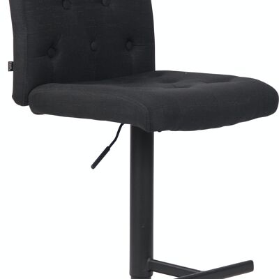 Bar stool Kells fabric black 53x43x104 black artificial leather Metal matte black