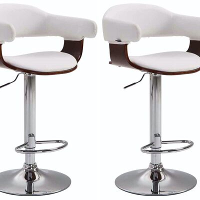 Set of 2 bar stools Natal imitation leather coffee/white 39x38x86 coffee/white imitation leather Chromed metal