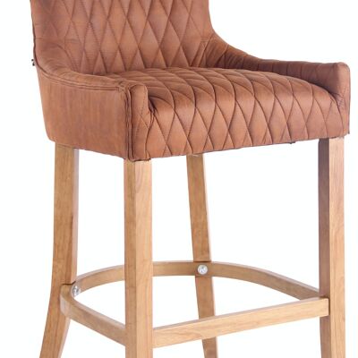 Bar stool Hanoi vintage imitation leather antique light brown 59x55x116 brown Vintage leatherette Wood