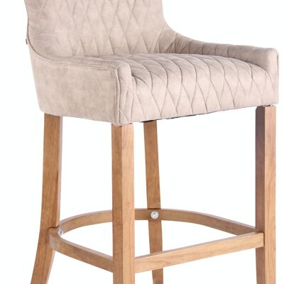 Bar stool Hanoi vintage imitation leather antique light cream 59x55x116 cream Vintage leatherette Wood