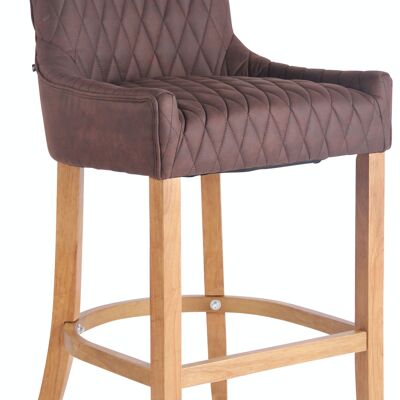 Bar stool Hanoi vintage imitation leather antique light dark brown 59x55x116 dark brown Vintage leatherette Wood