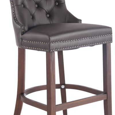 Bar stool Taipei real leather antique brown 59x55x115 brown Real leather Wood