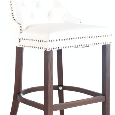 Bar stool Taipei real leather antique white 59x55x115 white Real leather Wood