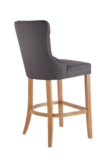 Tabouret de bar Taipei tissu antique gris foncé clair 59x55x115 gris foncé Matière Bois 4