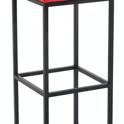 Tabouret de bar Newark 85 simili cuir noir rouge 37x37x85 métal simili cuir rouge