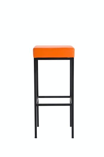 Tabouret de bar Newark 85 simili cuir noir orange 37x37x85 métal simili cuir orange 2