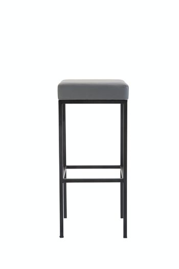 Tabouret de bar Newark 85 simili cuir noir Gris 37x37x85 Simili cuir gris métal 2