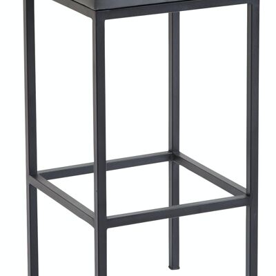 Tabouret de bar Newark 80 simili cuir noir Gris 37x37x80 Simili cuir gris métal