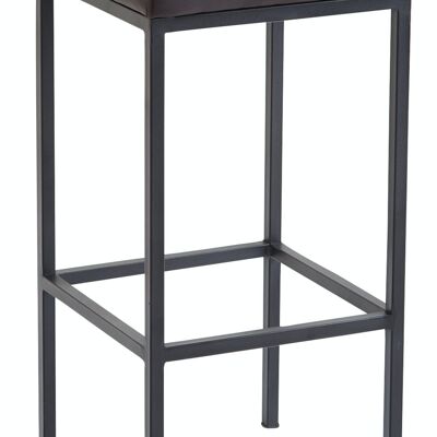 Bar stool Newark 80 imitation leather black brown 37x37x80 brown leatherette metal