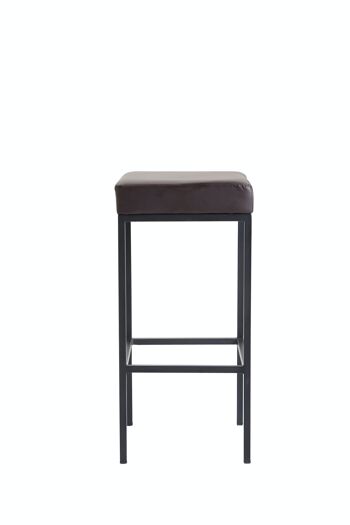 Tabouret de bar Newark 80 simili cuir marron noir 37x37x80 simili cuir marron métal 2