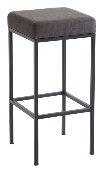 Tabouret de bar Newark 80 tissu noir gris foncé 37x37x80 gris foncé Matière métal 1