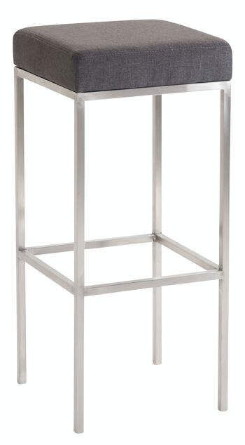 Tabouret de bar Newark 80 tissu inox gris foncé 37x37x80 gris foncé Matière métal 1