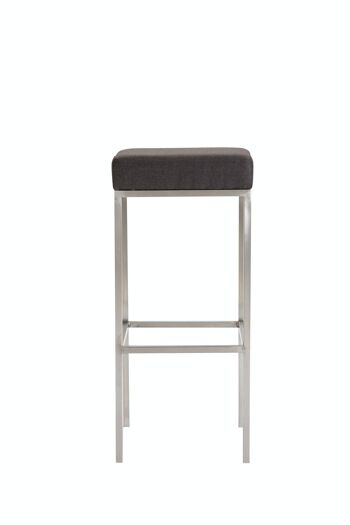 Tabouret de bar Newark 80 tissu inox gris foncé 37x37x80 gris foncé Matière métal 2