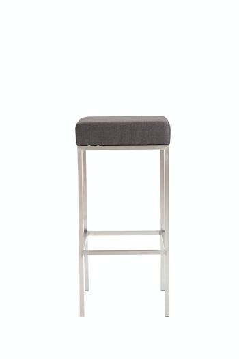 Lot de 2 tabourets de bar Newark 85 tissu inox gris foncé 37x37x85 gris foncé Matière métal 2