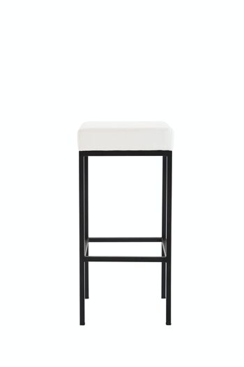 Lot de 2 tabourets de bar Newark 80 simili cuir blanc noir 37x37x80 métal simili cuir blanc 2