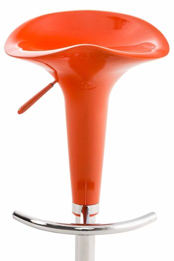 Lot de 2 Tabourets de bar Selle orange 37x37x87 Bois orange Métal chromé 3