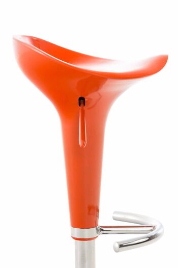 Lot de 2 Tabourets de bar Selle orange 37x37x87 Bois orange Métal chromé 4