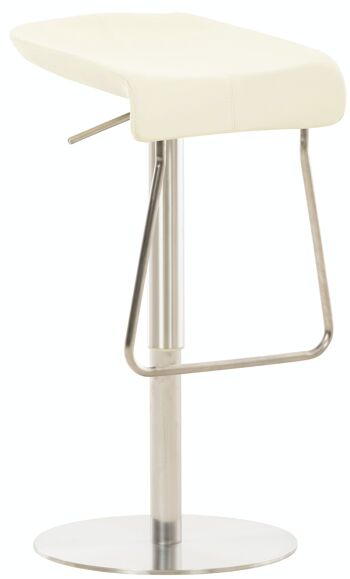 Tabouret de bar Rabat simili cuir inox crème 44x40x58 simili cuir crème 1