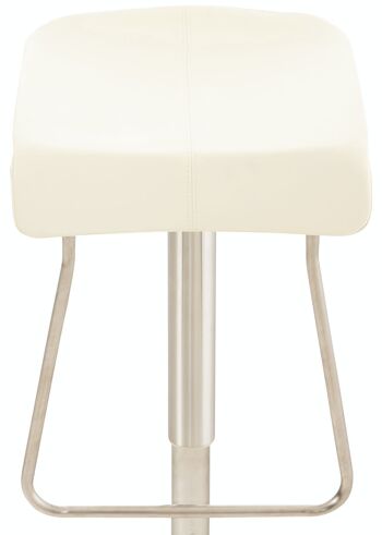 Tabouret de bar Rabat simili cuir inox crème 44x40x58 simili cuir crème 2