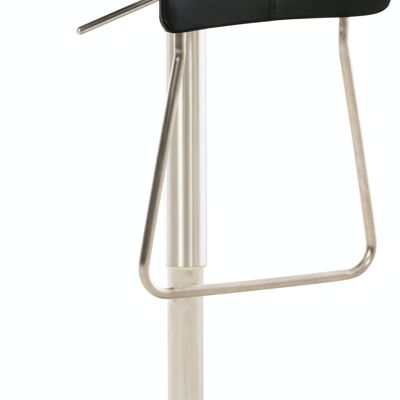 Bar stool Rabat imitation leather stainless steel black 44x40x58 black artificial leather