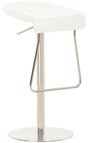 Tabouret de bar Rabat simili cuir inox blanc 44x40x58 cuir artificiel blanc 1