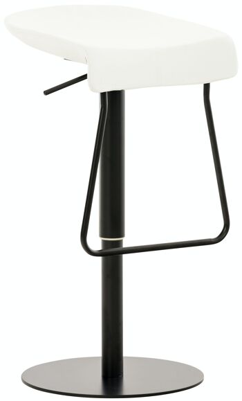 Tabouret de bar Rabat simili cuir noir blanc 44x40x58 cuir artificiel blanc 1