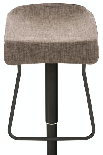 Tabouret de bar Rabat tissu noir Gris 44x40x58 Gris Matière 2