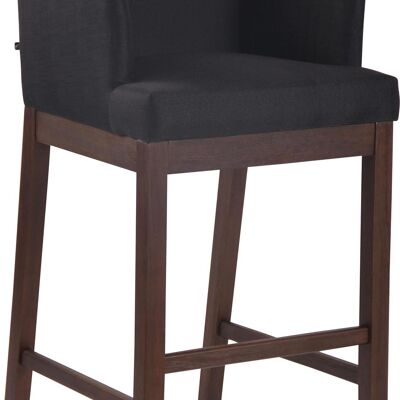 Sgabello da bar Laredo tessuto nero antico 57x56x110 nero Materiale Legno