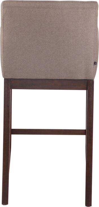 Tabouret de bar Laredo tissu taupe antique 57x56x110 taupe Matière Bois 5