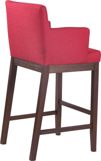 Tabouret de bar Laredo tissu rouge antique 57x56x110 rouge Matière Bois 4