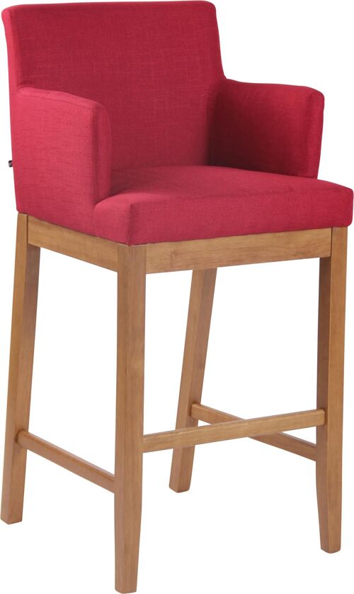 Barkruk Laredo stof antiek licht rood 57x56x110 rood Materiaal Hout