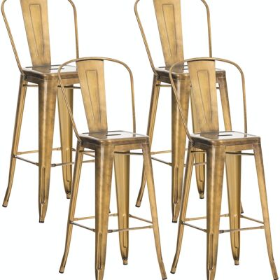 Set of 4 bar stools Aiden gold 52x44x115 gold metal metal