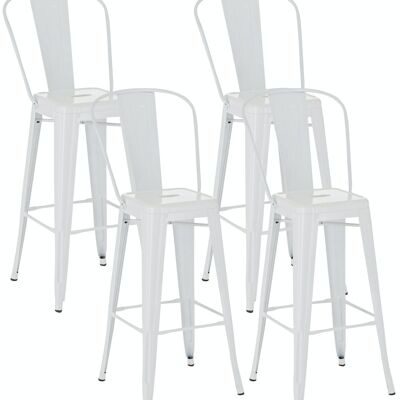 Set of 4 bar stools Aiden white 52x44x115 white metal metal