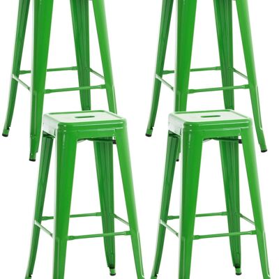 Set of 4 bar stools Joshua vegetable 43x43x77 vegetable metal metal