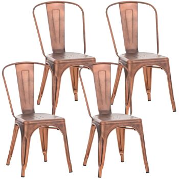 Lot de 4 chaises Benedict cuivré 48x44x89 métal cuivré métal 1