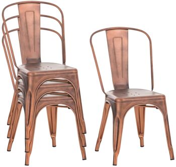 Lot de 4 chaises Benedict cuivré 48x44x89 métal cuivré métal 2